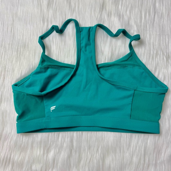 Fabletics Green Racerback Sports Bra Mesh - Picture 2 of 4